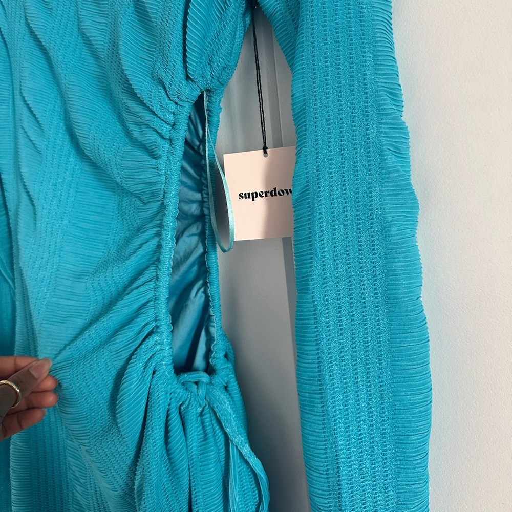 Chic Turquoise Cutout Dress by Superdown - Picture 4 of 4